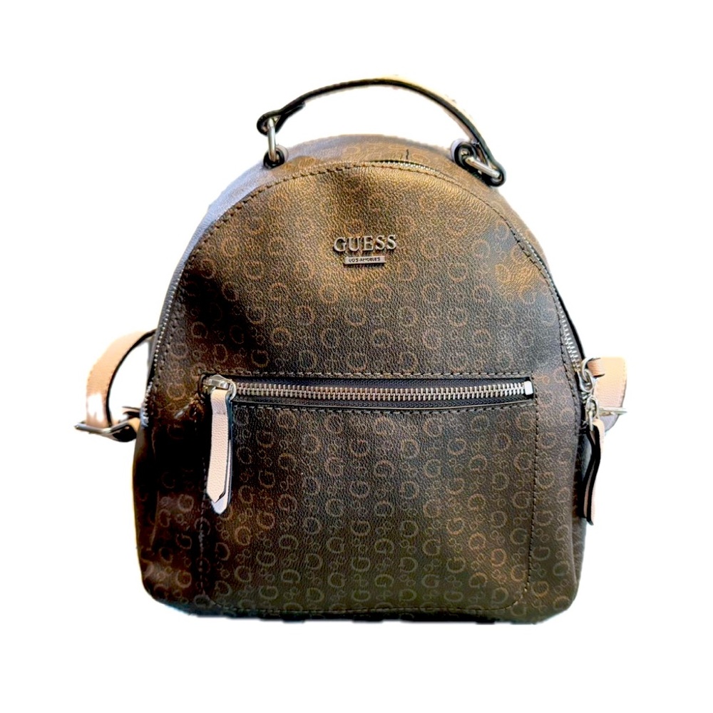GUESS brown and pink leather mini backpack from 2010s